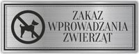Tabliczka piktogram Grawerowana ZAKAZ ZWIERZĄT