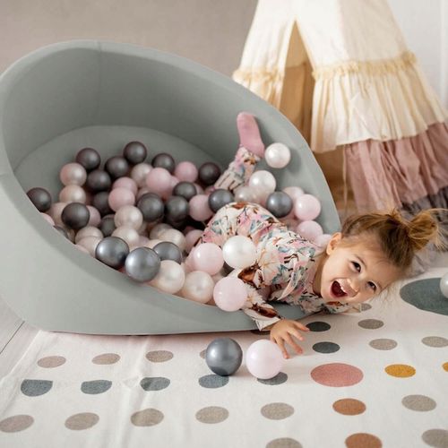 Suchy Basen z Kulkami 90x30 dla Dzieci Szary Smart 200 piłek MISIOO na Arena.pl