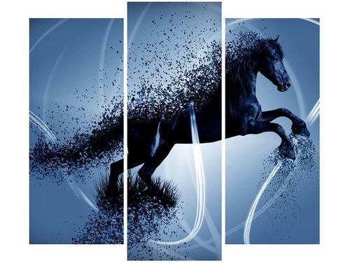 90 80CM OBRAZ T3 ELEM NIEBIESKI KOŃ GMENTARYZACJA JAKUB BANAŚ DRUK ŚCIENNY na Arena.pl