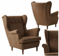 Fotel uszak skandynawski brązowy czekoladowy brąz toffi Ari Family Meble