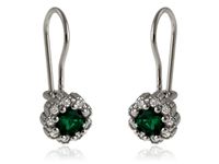 KLASYCZNE KOLCZYKI KÓŁKA SZMARAGD CYRKONIE SREBRO