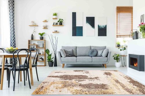 RUG/LU/TREX/ROSETTE/BEIGE+BROWN/140x190 na Arena.pl