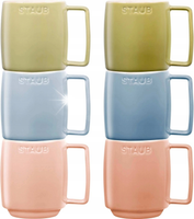 STAUB SERVING Zestaw 6 kubków ceramicznych - Wielokolorowy, 350 ml