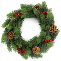 WIANEK ŚWIĄTECZNY STROIK NA DRZWI STÓŁ WIENIEC OZDOBA PREMIUM ŚWIĘTA 45 cm