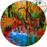 Opłatek na tort Konie