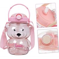 butelka na wodę z uchwytem sweet bear pink 1000 ml bd27