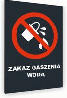 Tabliczka znak informacyjny 20x15 Antracyt ZAKAZ GASZENIA WODĄ Aluminiowa