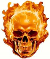 Naklejka Wlepa Ghost Rider Płonąca Czacha Fire Skull Motocyklista Śmierć
