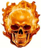 Naklejka Wlepa Ghost Rider Płonąca Czacha Fire Skull Motocyklista Śmierć