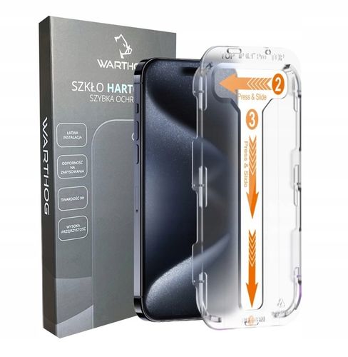 Szkło hartowane prywatyzujące Warthog do Apple iPhone 15 Pro Max 2szt EZFit na Arena.pl
