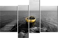 130CM 85 OBRAZ 4 ELEM ŁÓDŹ KOŁO POMOSTU ŚCIENNY