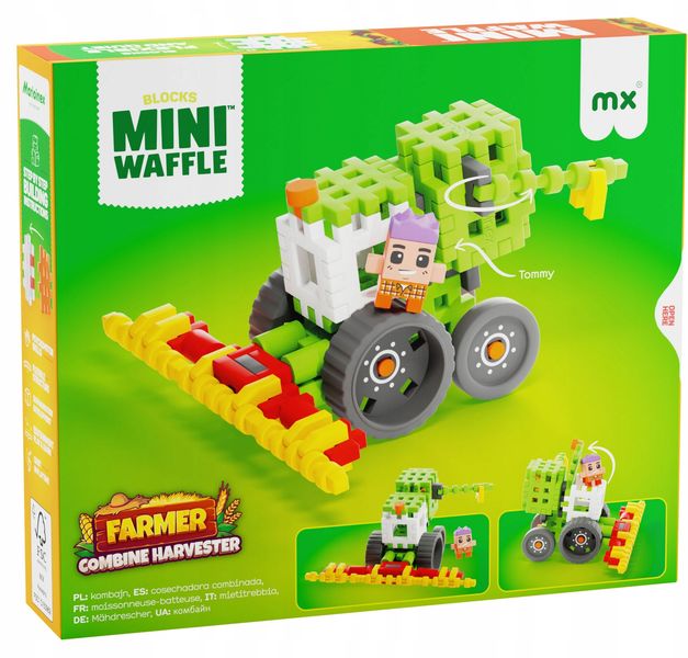 Marioinex klocki WAFFLE mini FARMER - Kombajn, 60 elementów zdjęcie 3
