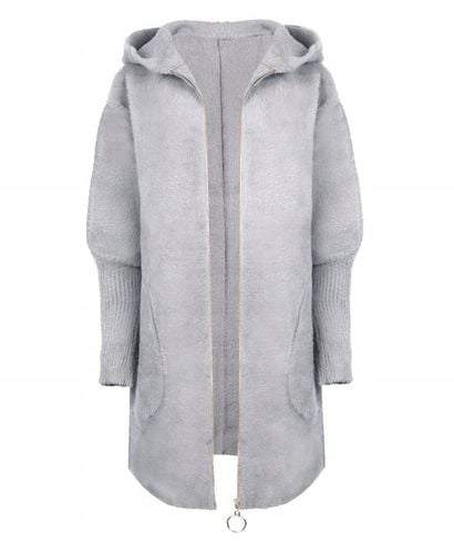 PŁASZCZ ALPAKI KURTKA ZAMEK WEŁNA SUWAK SZARY na Arena.pl