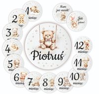 Tabliczki Do Zdjęć Z Miesiącami Do Sesji Zdjęciowej Dziecięcej Na Roczek