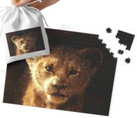 PUZZLE - KRÓL LEW SIMBA WZORY Z BAJEK PREZENT 110EL + WORECZEK