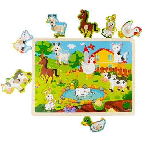 KLOCKI EDUKACYJNE PUZZLE FARMA UKŁADANKA MALUCHA na Arena.pl