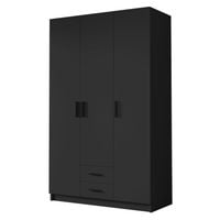 Szafa ADA I 120 cm - pojemna garderoba - CZARNY+CZARNY