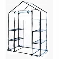 Duża szklarnia ogrodowa DEDRA 4 półki składana stal PCV 143x73x195cm Folia