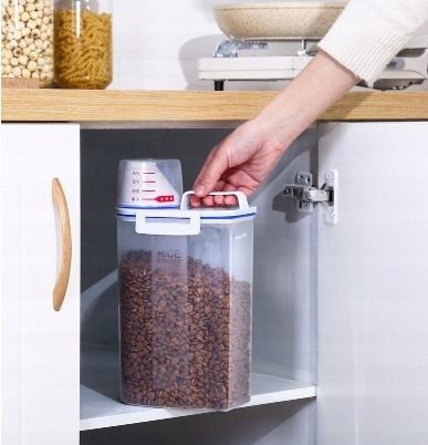 POJEMNIK PUDEŁKO na KARMĘ z MIARKĄ dla PSA KOTA 2L zdjęcie 8