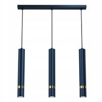 Lampa Sufitowa JOKER Niebieski Złoty Tuby 3xGU10 60x80cm Lampa Wisząca Dom