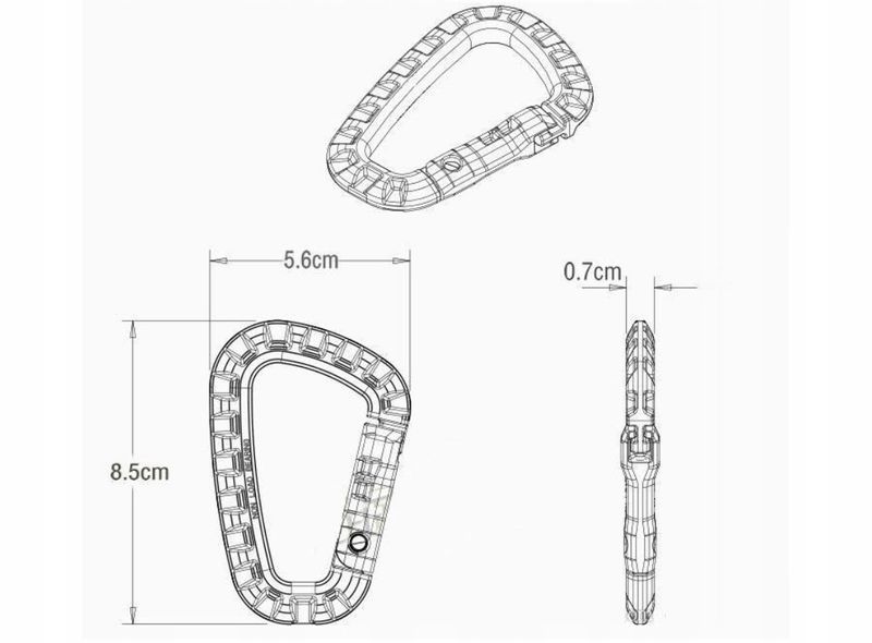 Karabińczyk ABS duży mocny D-Ring EDC survival HIT zdjęcie 3