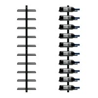 Stojak na wino butelki półka ścienna wisząca metal czarna 116 cm