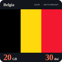 Karta eSIM Internet Belgia 20 GB na 30 dni - bez rejestracji