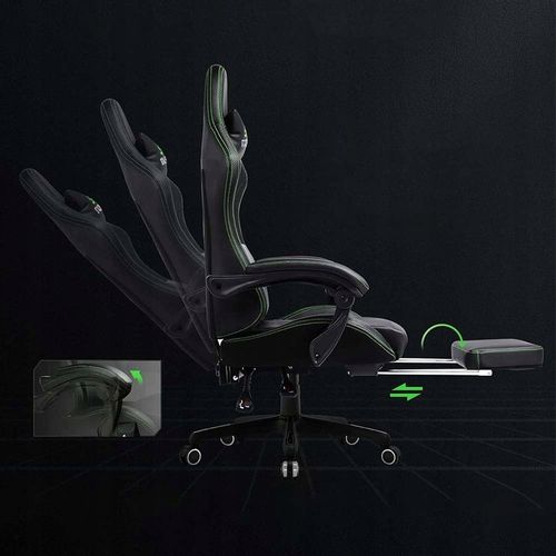 FOTEL KUBEŁKOWY OBROTOWY GAMINGOWY KRZESŁO GRACZA ERGONOMICZNY Z PODNÓŻKIEM na Arena.pl