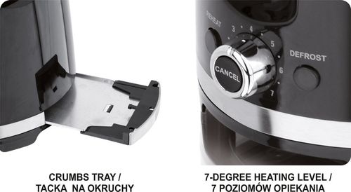 toster 700-850w czarny - w-67500 na Arena.pl