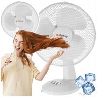 Wentylator Biurkowy Stojący 38W Biały, Oscylacja, 3 Prędkości, 43cm