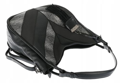 Torebka Damska Shopper Worek Pojemna Torba na Ramię Modna MC513 Czarna na Arena.pl