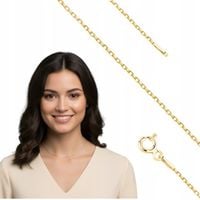 ŁAŃCUSZEK SREBRNY pr 925 ANKIER pozłacany Damski Prezent delikatny 45cm