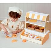 DLA DZIECI ZESTAW MINI PIEKARNIA DREWNIANA  Z AKCESORIAMI