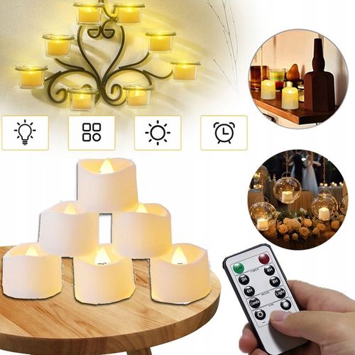 ZESTAW 6 ŚWIEC LED ŁADOWANE Z FUNKCJĄ TIMERA NA BOŻE NARODZENIE I HALLOWEEN na Arena.pl