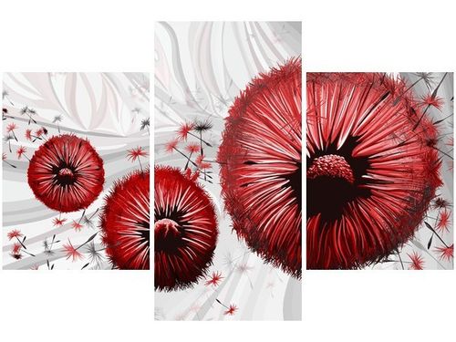60 90CM OBRAZ 3 ELEM CZERWONE DMUCHAWCE 2 ŚCIENNY DRUK PŁÓTNO na Arena.pl