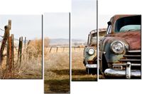 130CM 85 OBRAZ 4 ELEM STARE SAMOCHODY ŚCIENNY