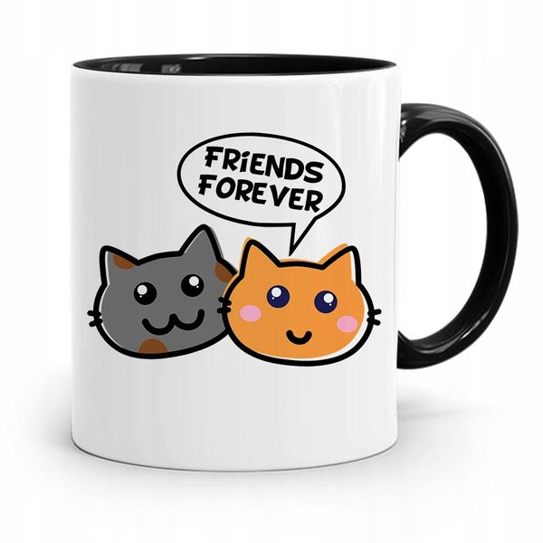 Kubek Czarny Dla Przyjaciela Friends Prezent Z Nadrukiem Ze Zdjęciem zdjęcie 1