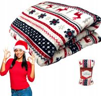 KOC ŚWIĄTECZNY CIEPŁY MIĘKKI KOC NA ŁÓŻKO 160x200 NARZUTA PLED RÓŻNE KOLORY