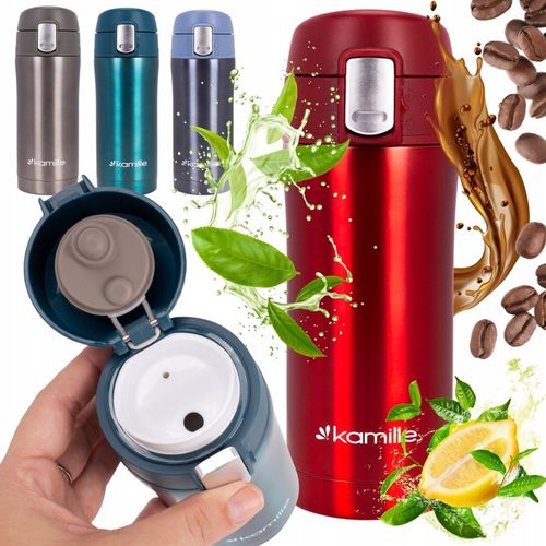 KUBEK TERMICZNY TERMOS STALOWY 100% SZCZELNY pojemny bidon KAMILLE 320 ml na Arena.pl