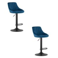 Hoker obrotowy KAST granatowy aksamit regulowany z czarną podstawą x2