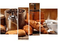 130CM 85 OBRAZ 4 ELEM KAWA ŚCIENNY