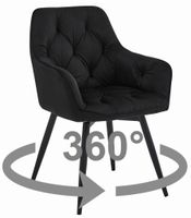 Krzesło JORK360 - czarny aksamit / nogi czarne x 1