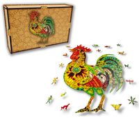 Puzzle Drewniane dla dzieci i Kogucik 2 w pudełku drewnianym