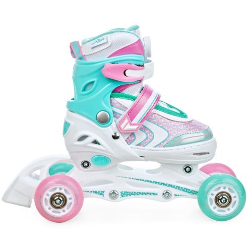 Rolki Łyżwy Wrotki Regulowane 4w1 RAVEN Lia PLUS Mint 30-33 Kółka LED na Arena.pl