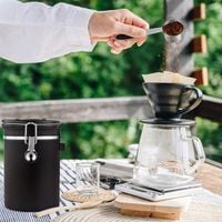 SŁOIK NA ZIARNA KAWY STAL NIERDZEWNA SZCZELNA Z ŚWIEŻE KOŁO KALENDARZA 1,5L