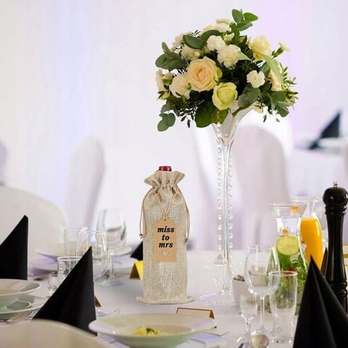 12X WORKI JUTOWE TOREBKI NA WINO POKROWCE NA BUTELKI WINA ZE SZNURKAMI TAGI na Arena.pl