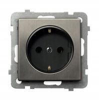 GNIAZDO Z UZIEMIENIE SCHUKO SONATA OSPEL STAL INOX
