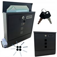 SKRZYNKA NA LISTY GAZETY POCZTĘ POCZTOWA ANTRACYTOWA DO DOMU Z GAZETNIKIEM