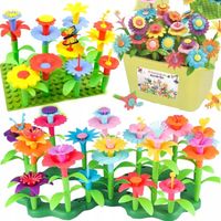 Klocki Kwiatki Bukiet Konstrukcyjne Kwiaty Zestaw Ogród Duży 135 el