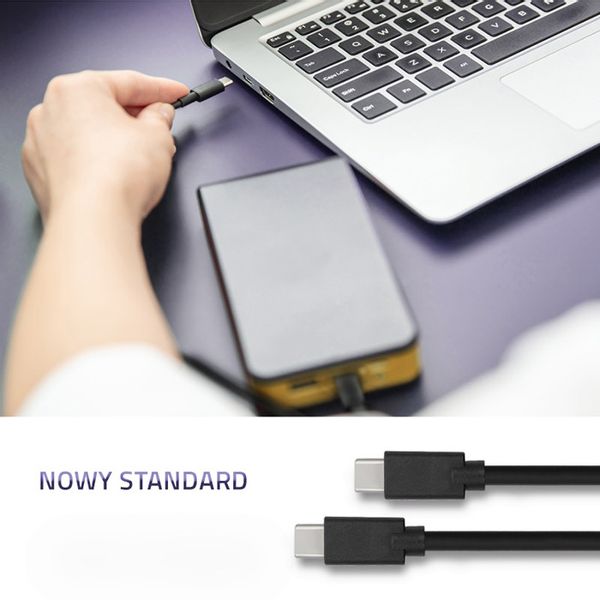 Qoltec Kabel USB 2.0 typ C męski | USB 2.0 typ C męski | 2m | Czarny zdjęcie 2